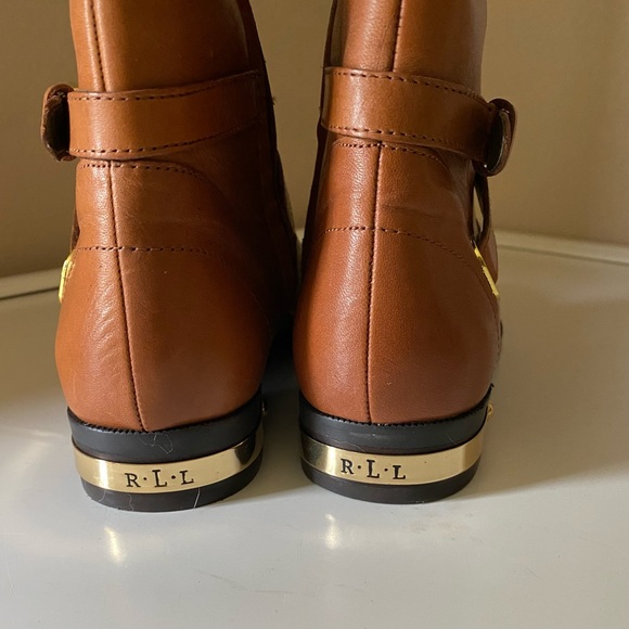 Ralph Lauren Jakayla Womens Burnished Leather Riding Boots Polo Tan Size 6 - Picture 4 of 15